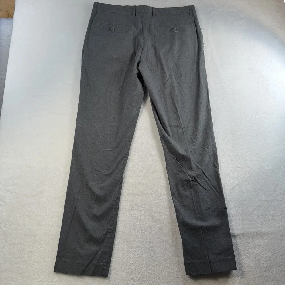 J.CREW 34x34 34 Thompson‎ Bedford Pant Tapered Straight Narrow Gray Cotton Mens